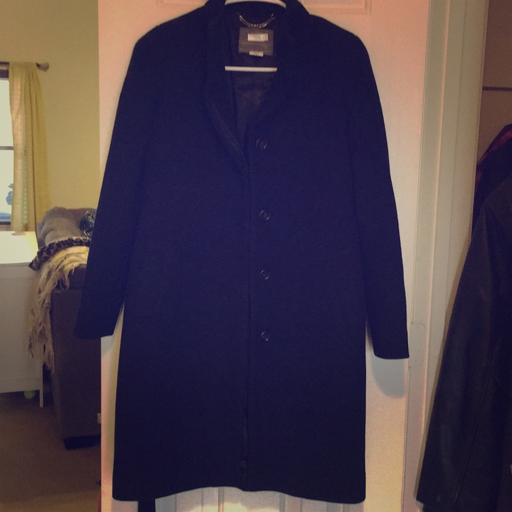 J. Crew black funnel neck coat